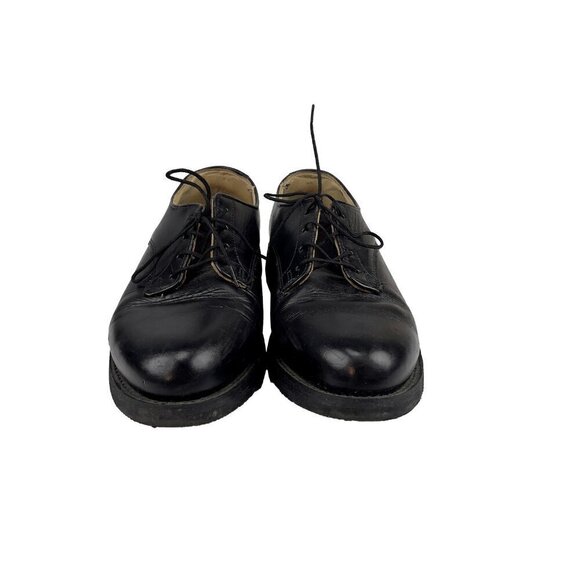 VIBRAM Oxford Dark Academia Gothcore Leather Flats Black shoes Size 7 - Picture 2 of 12